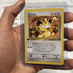 Pokemon TCG Team Rocket 62/82 Meowth 1st Edition LP Vintage Nintendo Card WOTC - Image 2