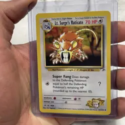 Pokemon - Gym Heroes Lt. Surge's Raticate 51/132 NM/MT Vintage Pokemon Card WOTC - Image 2