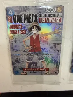 IN HAND One Piece Monkey D. Luffy US College Basketball Promo Card RUTGERS 01/23 - Image 1