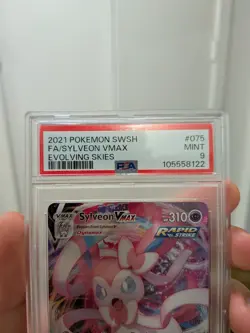 Pokemon Sylveon VMAX Holo Ultra Rare TCG Card Evolving Skies 075/203 PSA 9 - Image 5