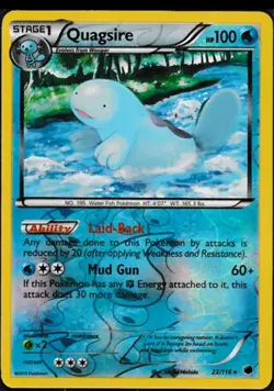 REVERSE HOLO Quagsire 22/116 - 2013 Pokemon Plasma Freeze Rare Card - - Image 1
