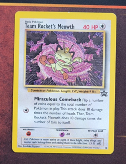 Pokemon Card - Team Rocket's Meowth #18 WoTC Black Star Promo - Image 1
