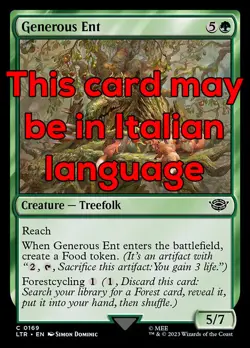MTG GENEROUS ENT FOIL EXC - ENT GENEROSO 169 - LTR - MAGIC - Image 1