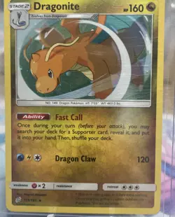 Pokemon TCG Dragonite Sun & Moon - Team Up 119/181 Holo Cosmos Holo Rare Holo... - Image 1