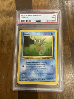 Graded PSA 9 1999 Pokemon Fossil Horsea #49 - Image 1