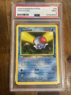 Graded PSA 9 1999 Pokemon Fossil Tentacool #56 - Image 1