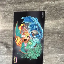 Pokemon TCG Playmat Charizard Blastoise Venusaur Standard Rubber Non-Slip - Image 1