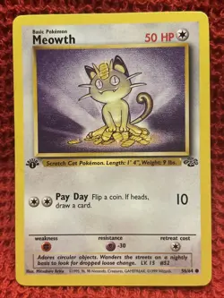 Meowth 56/64 VLP 1st Edition - Pokemon Jungle - Vintage WOTC - Image 1