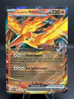 Pokemon TCG Team Rockets Moltres EX 31/182 Stamped Holo Rare Destined Rivals NM - Image 1