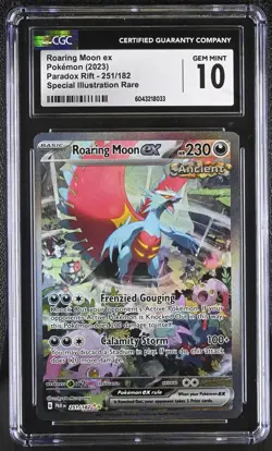 POKEMON CGC 10 2023 SV Paradox Rift Roaring Moon ex 251/182 SIR - Image 1