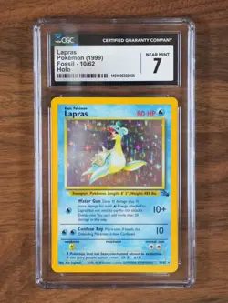 Pokemon Lapras 10/62 Fossil Holo - Near Mint 7 - Image 1