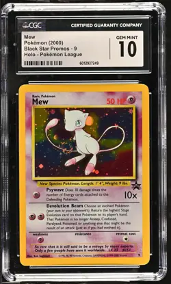 Mew PokeMon League Black Star Promos 9 CGC 10 - Image 1