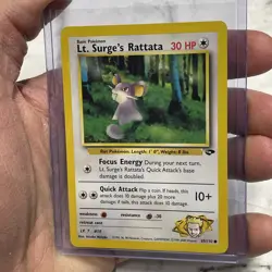 Pokemon Gym Challenge Lt. Surge's Rattata 85/132 Common NM Near Mint Vintage Vtg - Image 2