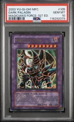 NEW CERT PSA 10 Dark Paladin MFC-105 Ultra Rare 1st Ed. Yugioh Vintage Grail - Image 1