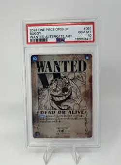 2024 ONE PIECE JPN EMPERORS IN THE NEW WORLD WANTED ALT ART #051 BUGGY PSA 10 - Image 1