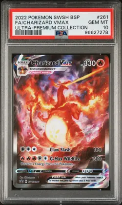 2022 POKEMON SWSH BLACK STAR PROMO #261 FULL ART/CHARIZARD VMAX PSA 10 - Image 1