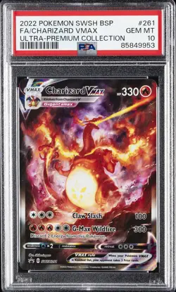2022 POKEMON SWSH BLACK STAR PROMO #261 FULL ART/CHARIZARD VMAX PSA 10 - Image 1