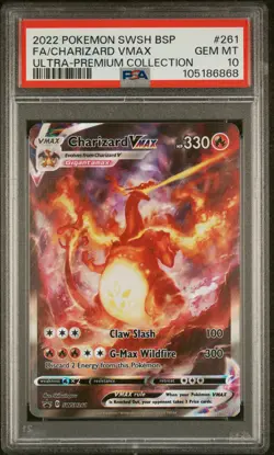2022 POKEMON SWSH BLACK STAR PROMO #261 FULL ART/CHARIZARD VMAX PSA 10 - Image 1