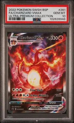 2022 POKEMON SWSH BLACK STAR PROMO #261 FULL ART/CHARIZARD VMAX PSA 10 - Image 1