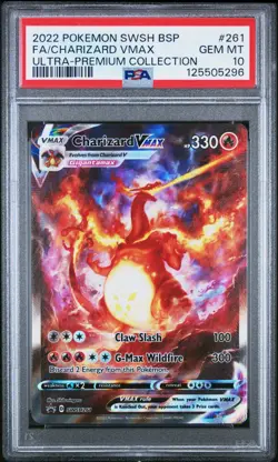 2022 POKEMON SWSH BLACK STAR PROMO #261 FULL ART/CHARIZARD VMAX PSA 10 - Image 1