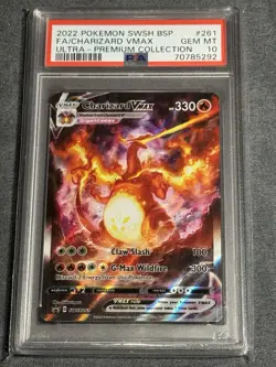 2022 POKEMON SWSH BLACK STAR PROMO #261 FULL ART/CHARIZARD VMAX PSA 10 - Image 1