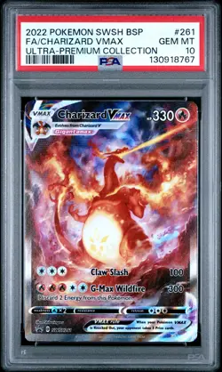 2022 POKEMON SWSH BLACK STAR PROMO #261 FULL ART/CHARIZARD VMAX PSA 10 - Image 1