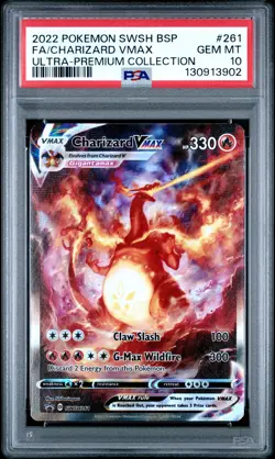 2022 POKEMON SWSH BLACK STAR PROMO #261 FULL ART/CHARIZARD VMAX PSA 10 - Image 1