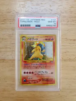 Pokemon PSA 10 GEM MINT 2000 Typhlosion Japanese Neo Genesis Holo Card - Image 1