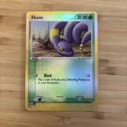 Pokemon Ekans Card 64/100 Reverse Holo EX Sandstorm Foil Vintage 2003 WOTC MP - Image 1