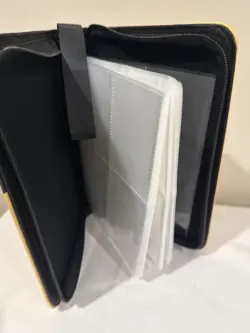 Pikachu Pokemon Card Binder Zippered Yellow Portfolio w/ Extra Sleeves - Image 2