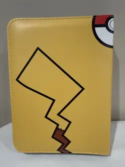 Pikachu Pokemon Card Binder Zippered Yellow Portfolio w/ Extra Sleeves - Image 3