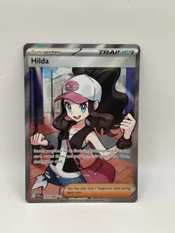 Hilda 164/086 Full Art Ultra Rare White Flare Holo Pokemon TCG Card NM Condition - Image 1