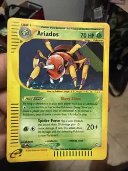 Pokemon TCG English Aquapolis E-Series Card Ariados H3/H32 Holo Rare - Image 1