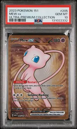 2023 Pokemon Mew ex Full Art 151 UPC Gold Metal Promo Card 205/165 PSA 10 GEM MT - Image 1