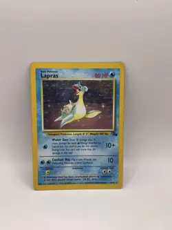 Lapras - 10/62 - Pokemon Card Fossil Unlimited Holo Rare - MP - Image 1