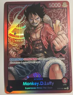 One Piece Monkey.D.Luffy ST01-001 Leader Foil Card Mint Condition, English OPTCG - Image 1
