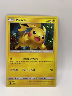 Pikachu SM76 Shining Legends Holo Black Star Promo Pokemon Card 2017 LP - Image 1