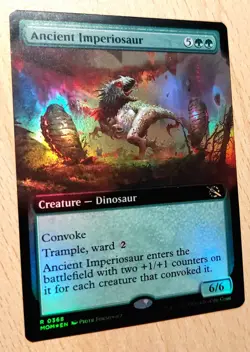 Mtg Magic +FOIL+ Ext. Art: Uralter Imperiosaurus / Ancient Imperiosaur, Nearmint - Image 2