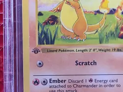 1999 POKEMON Base Set 1st Edition Shadowless THICK STAMP #46 Charmander BGS 8.5 - Image 5