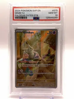 Mimikyu SVP #075 Black Star Promos Paldean Fates Full Art Holo Pokemon PSA 10💎 - Image 2