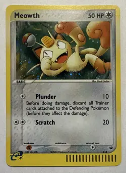 Pokemon Meowth Holo E-Reader 013 Black Star Promo Holo Vintage Near Mint - Image 1