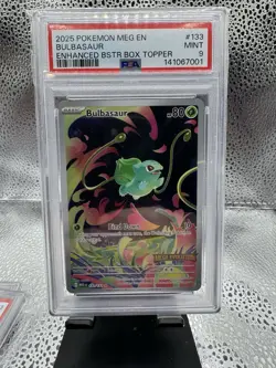 2025 Pokemon Meg En Bulbasaur Enhanced Box Topper Psa9 - Image 1