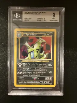 2001 Pokemon Neo Discovery Tyranitar Holo Rare #12/75 BGS 9 Mint - Image 1