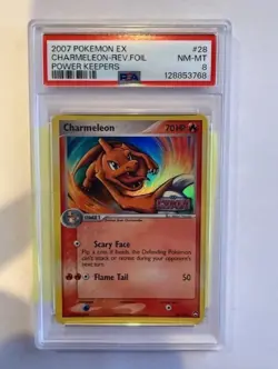 2007 Pokemon EX Power Keepers - CHARMELEON REVERSE FOIL #28 PSA 8 - Image 1