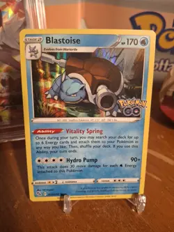 Pokemon TCG Blastoise 17/78 Pokemon GO Set Holo Rare Near Mint/Mint - Image 1