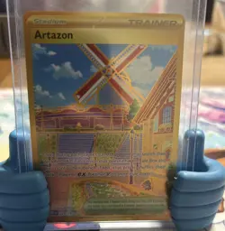 Pokemon TCG Obsidian Flames: Artazon 229/197 Gold Secret Rare Full Art Trainer - Image 1