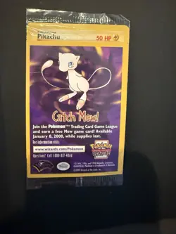 Pokemon Pikachu Catch Mew Promo - Sealed WotC League Black Star - Vintage 1999 - Image 1