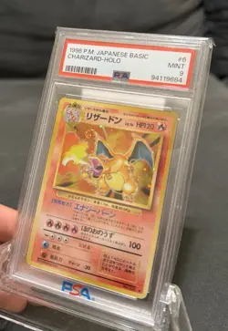 1996 POKEMON BASE SET JAPANESE #6 CHARIZARD-HOLO PSA 9 (SWIRL) - Image 5
