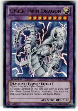 Yugioh Cyber Twin Dragon SDCR-EN037 Ultra Rare 1st Ed NM - Image 1