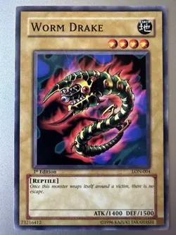 Yugioh! Worm Drake - LON-004 - Common - 1st Edition LP, English - Image 1